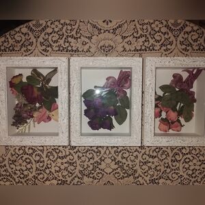 Vintage Floral Shadow Box Trio